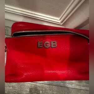 Leatherology XL Train Case Red Fullgrain Leather